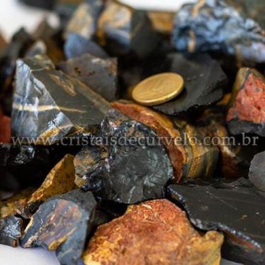 Imagem de Cascalho Bruto de Ônix Preto Natural - 1 Kg - Fragmentos de 10 a 70mm 