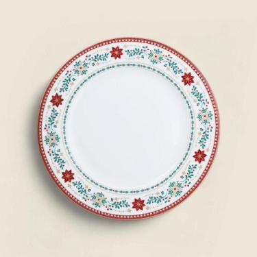 Imagem de Prato Raso Folk Joy Porcelana 26.5cm - ACASA, Branco