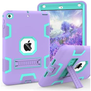 Imagem de Capa CCMAO iPad Mini 5/4 à prova de choque híbrida roxa+verde