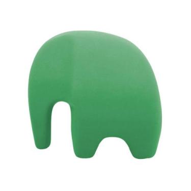 Imagem de Escultura Elefante Minimalista em Cerâmica Fosca Decorativa - Verde - 