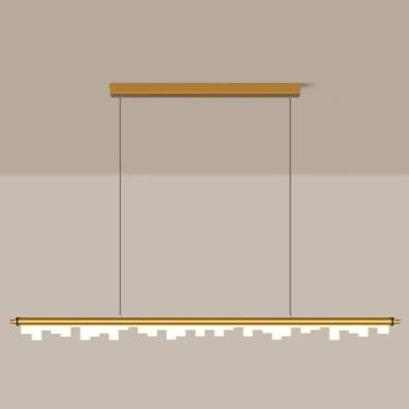 Imagem de Lustre moderno de luxo para sala de jantar, luzes pendentes de metal LED reguláveis, compatíveis com restaurante, café, bar, lâmpadas de lustre