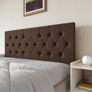 Imagem de Cabeceira Casal Elisa Estofada Capitone Dobrável 140cm Fixação Parede 