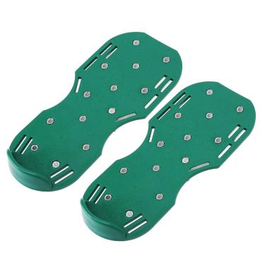 Imagem de aqxreight Sandálias Manuais do Aerador do Gramado Sapatos Pico Jardim Com Correias da Curvatura Metal da Liga de Zinco para o Cuidado Eficaz Gramado (Verde)