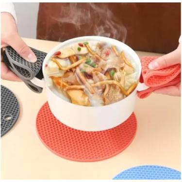 Imagem de KIT 6 Descansos de Panelas em Silicone Protetor Resistente ao Calor Antiderrapante Cores Sortidas