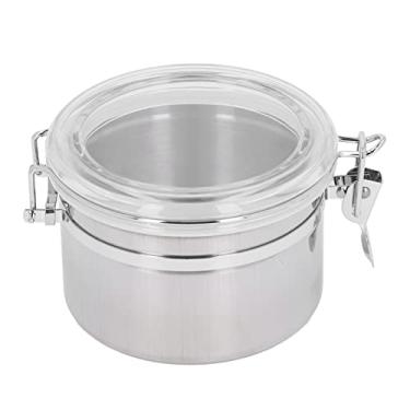 Imagem de Lata selada de aço inoxidável Recipiente hermético de armazenamento de alimentos para organização de despensa de cozinha Frutas secas Leite em pó Chá Café Especiarias Biscoitos (Pequeno 900ml)