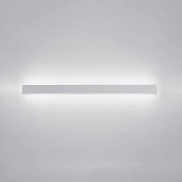 Imagem de Luminária de parede LED de 31,5" com luminária linear, luminária de parede moderna de metal branco, faixa de luz de cabeceira de 80 cm de comprimento para corredor e quarto, arandelas minima