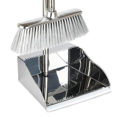 Imagem de GLOHOO Vassoura angular de cerdas macias para uso interno com cabo longo para limpeza de piso de madeira de cozinha (vassoura)