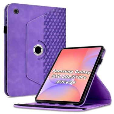 Imagem de Varohix Capa para Samsung Galaxy Tab S10 Lite/ S10 FE/ S9 FE 5G 10,9 polegadas/Tab S9 11 polegadas, capa protetora de couro PU com rotação de 360 graus com hibernar/despertar automático, suporte para