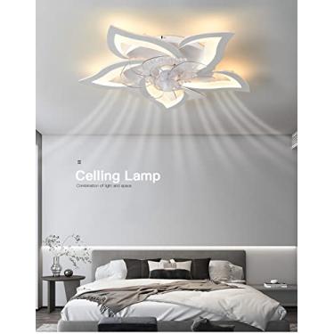 Imagem de Ventilador de teto moderno com iluminação, luzes de teto de ventilador de quarto de LED com controle remoto, luz de ventilador de teto regulável de LED, luz de ventilador silenciosa ajustáve