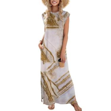 Imagem de Vestido feminino Zeagoo, casual, floral, longo, de verão, praia M