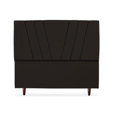 Imagem de Cabeceira Cama Box Queen Bélgica 160 Cm Suede Marrom - Tifanny Decor