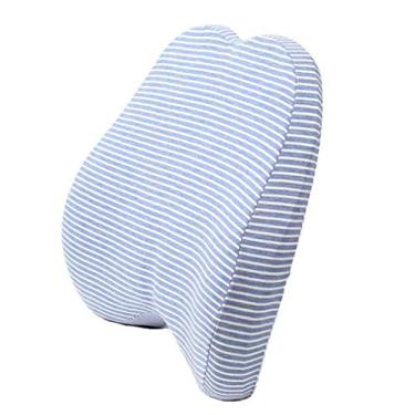 Imagem de Travesseiro lombar para carro - travesseiro pequeno para dormir listrado artefato cervical (cor: D) (E)