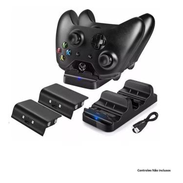 Imagem de Carregador Dual Power Dock com 2 Baterias para Controle Xbox One Dobe 300mah