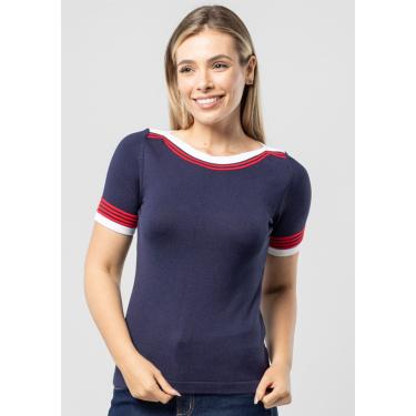Imagem de Blusa Manga Curta Pau a Pique Modal Azul Marinho