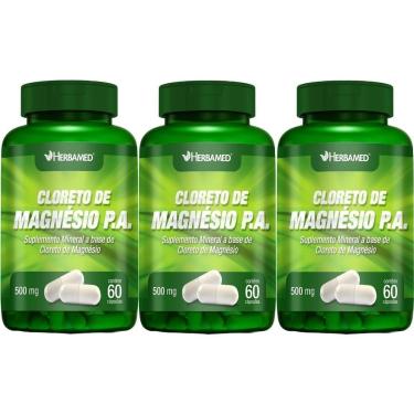 Imagem de Kit 3X Cloreto de Magnesio PA 500mg 60 Cápsulas - Herbamed-Masculino