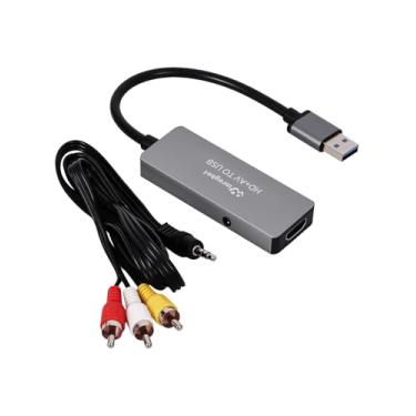 Imagem de WinRaybot Placa de captura de vídeo USB composta para VHS/hdmi/RCA/av, conversor VHS para digital USB, VCR para conversor digital, placa de captura de vídeo USB para VHS, dispositivo de captura de