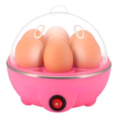 Imagem de Cozedor de Ovos Elétrico Multifuncional Egg Cooker a Vapor – Prepara até 7 Ovos, Ideal para Café da Manhã, Lanche e Almoço,110V (Rosa)