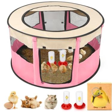 Imagem de Caixa de chocadeira de galinha para pintinhos - 2025 Upgrade XL (extra grande) caneta de chocadeira de porta dupla //comporta até 20 pintinhos, patinhos, codornas (rosa)
