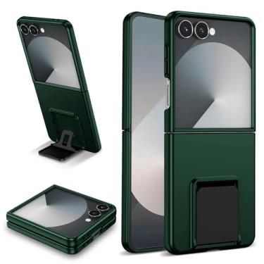 Imagem de Capa protetora fina e rígida com suporte invisível para Galaxy Z Flip6 (para Galaxy Z Flip6/verde)