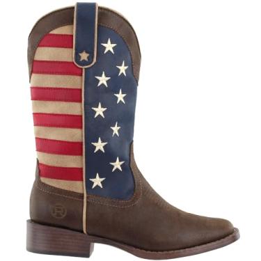 Imagem de ROPER Bota feminina American Patriot Western, Marrom, 9.5 Wide