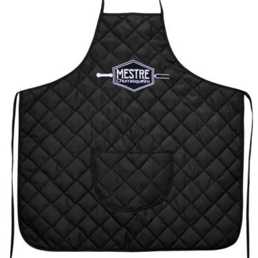 Imagem de Avental Bordado Mestre Churrasqueiro Churrasco Tamanho GG - Genérica, 