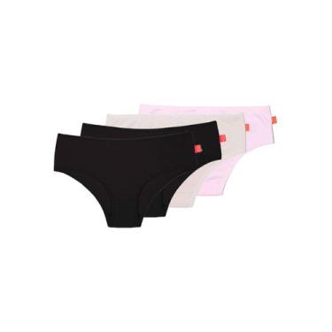 Imagem de Kit com 4 Calcinhas Infantil Sanny 211559, Preto, G