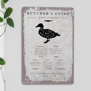 Imagem de Funny Kitchen Butcher Duck Cuts Guide Metal Tin Sign Vintage Kitchen Coffee Bar Restaurant Home Decor 17 x 10,5 polegadas