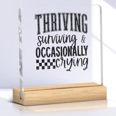 Imagem de Presentes inspiradores de saúde mental para mulheres, placa acrílica, decoração de cubículo, decoração de casa, presentes positivos motivacionais para mulheres, colega de trabalho