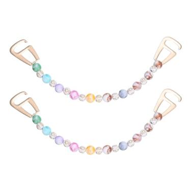 Imagem de 2 peças, correntes, tamancos, sandálias, sapatos, acessórios de corrente, formato de contas, para decoração de sapatos, faça você mesmo, presente de aniversário feminino, multicolorido