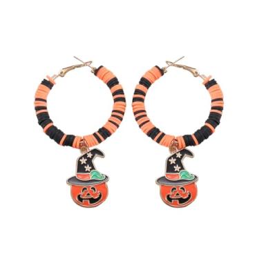 Imagem de Brincos femininos de Halloween, caveira, morcego, abóbora, fantasma, roupas de Halloween, acessórios de bijuteria, 2inch, Liga de aço, Sem pedra preciosa