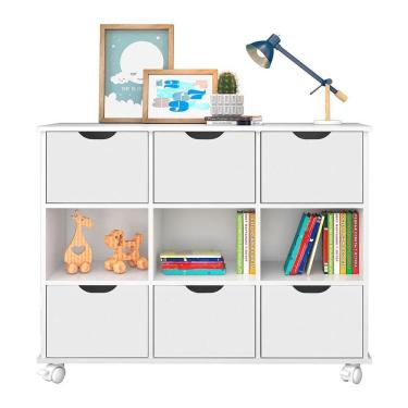 Imagem de Nicho Organizador C/ 6 Gavetas C/ Rodízio Q01 Branco/Branco