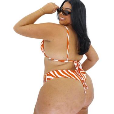 Imagem de Biquíni Plus Size Cintura Alta Sem Bojo - ANNA AMIGA STORE, Branco, 52