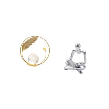 Imagem de Fenteer Escultura de Metal em Forma de Bola de Cristal Abstrata, Estatueta Ornamental para Mesa, Suporte, Artesanato para Corredor, Lareira, Quarto, Sala de E