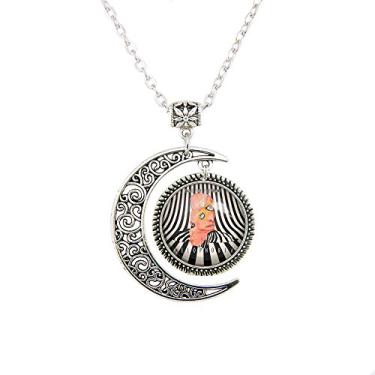 Imagem de Pingente de lua O Colar de Elefante Joias de Melofobia O Pingente de Elefante Colar de Melofobia, Metal Vidro