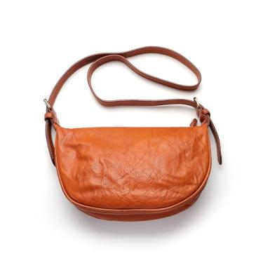 Imagem de IJUN Bolsa tiracolo de couro de flor integral para mulheres bolsa tiracolo de couro legítimo italiano oleado vegetal curtido, Laranja