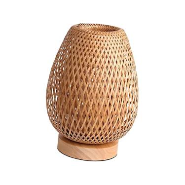 Imagem de Bothyi Acessórios de abajur de bambu decorativos com luz noturna abajur para sala de estar de hotel
