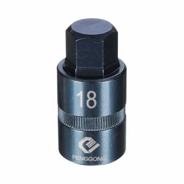 Imagem de HARFINGTON Soquete hexagonal de impacto de 1/5.1 cm H18 (18 mm) soquete métrico de 5,6 cm de comprimento S2 aço 6 pontos para adaptador de furadeira elétrica, azul