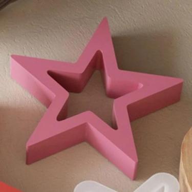 Imagem de 1 molde 3D oco de resina epóxi de cinco pontas estrela de cimento feito à mão molde de silicone para decoração de Natal faça você mesmo, presentes artesanais (Médio)