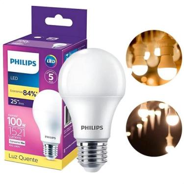 Imagem de Kit 10 Lâmpada bulbo pera de Led 16w econômica potente Philips Bivolt 
