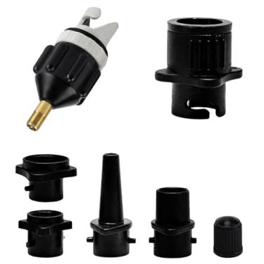 Imagem de Yihzhong Adaptador de bomba inflável para barco com 4 bicos de válvula de ar padrão, adaptador de válvula de ar para prancha de remo, bocal de ar, cabeça de conversão multifuncional