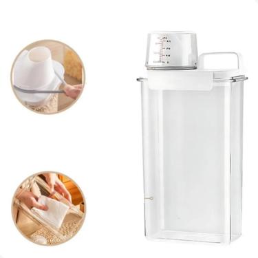 Imagem de 2X Pote Porta Sabão Pó Liquido Amaciante Dispenser Hermético