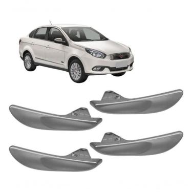 Imagem de Kit 4 Maçaneta Gatilho Puxador Grand Siena 2012 Até 2021 - Un / 4 [f103]