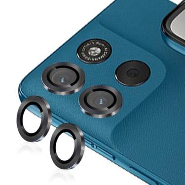 Imagem de Luchantle 2 conjuntos para Motorola Moto G57 Power protetor de lente de câmera de vidro temperado 9H, acessórios de decoração de anel de metal (preto)