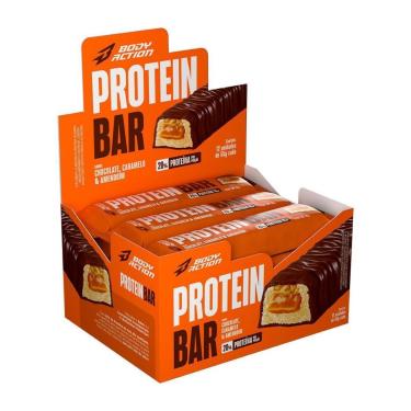Imagem de Protein Bar - 12 Unidades de 55g Caramelo Com Amendoim e Chocolate - Bodyaction-Masculino