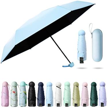 Imagem de Guarda-Sol Dobrado Ultraleve de Seis Ossos Com Caixa Sun Ion Uv Ion Sun Shade Sunshine Rain Dual Purpose Ótimo Para Viagens, Meninas E Mulheres