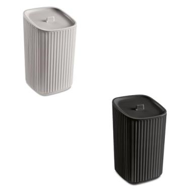 Imagem de Kit 2 Portas Algodão Cotonete Quadrado Banheiro Quarto c Tampa (Ambas)