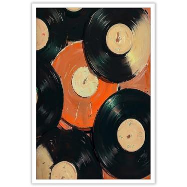 Imagem de Arte de parede eclética vintage arte moderna música poster vinil discos sala estética minimalista impressões pintura para sala de estar quarto bar decoração de parede 30,5 x 40,6 cm sem moldura