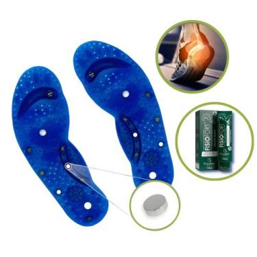 Imagem de Kit Palmilha Magnética Neodímio Up Power Pontos de Acupuntura Pomada F