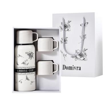 Imagem de Domivra Copo de aço inoxidável isolado a vácuo, 473 ml - tampa à prova de vazamento para bebidas quentes e frias e cabe na maioria dos porta-copos Xícara de café, Natal, Ação de Graças, conjunto de