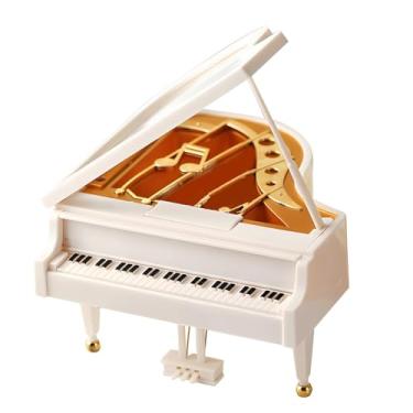 Imagem de Mini caixa de piano de cauda musical, caixa de joias decorativa de enrolamento, piano clássico com design rosa, perfeita para mesa ou prateleira (4,5 x 4,9 x 7,6 cm)